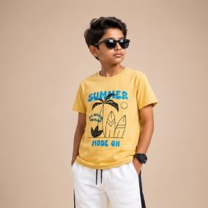 yellow summer mod on BOYS T-SHIRT