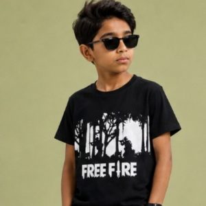 BLACK FREE FIRE BOYS T-SHIRT
