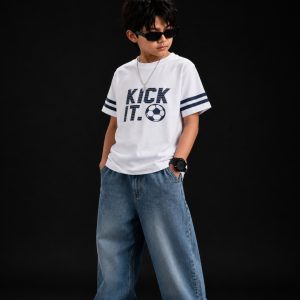 WHITE KICK IT BOY T-SHIRT